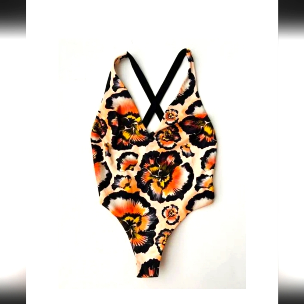 BYRON BAY Amber Floral V neck Swimsuit Sz 8